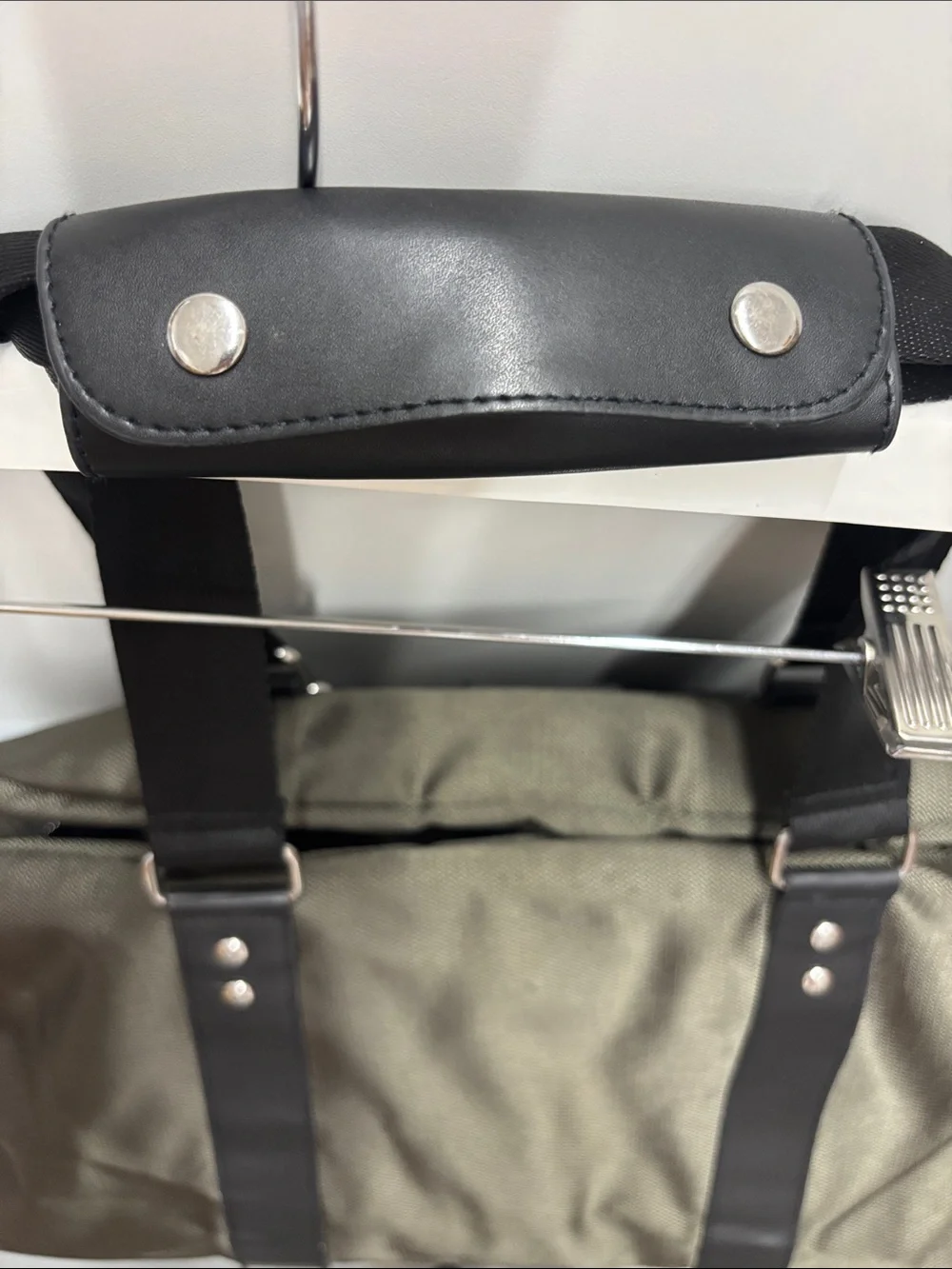 Versace Parfums Olive Green and Black Travel Duffle Bag - Broken Zipper